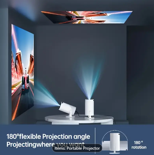 Portable projector, 4k video resolution